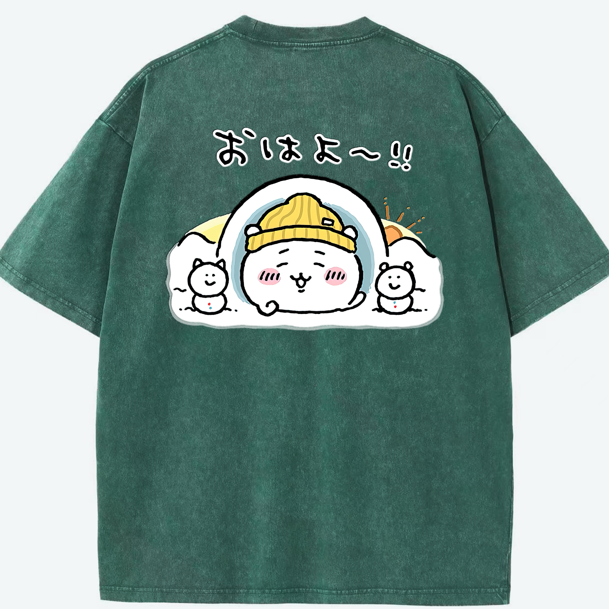 （画像用） ちいかわ ちいかわ Chii-kawa chiikawa 綿100% ヴィンテージ風 半袖Tシャツ（背面プリント）